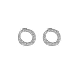SOL Waterproof Silver Stainless Steel Post Earrings - Hammered Finish - DANSK Copenhagen