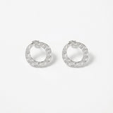 SOL Waterproof Silver Stainless Steel Post Earrings - Hammered Finish - DANSK Copenhagen