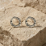 SOL Waterproof Silver Stainless Steel Post Earrings - Hammered Finish - DANSK Copenhagen