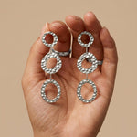 SOL Waterproof Silver Stainless Steel Statement Earrings - Hammered Finish - DANSK Copenhagen