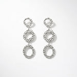 SOL Waterproof Silver Stainless Steel Statement Earrings - Hammered Finish - DANSK Copenhagen
