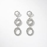 SOL Waterproof Silver Stainless Steel Statement Earrings - Hammered Finish - DANSK Copenhagen