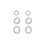 SOL Waterproof Silver Stainless Steel Statement Earrings - Hammered Finish - DANSK Copenhagen