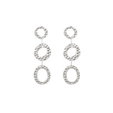 SOL Waterproof Silver Stainless Steel Statement Earrings - Hammered Finish - DANSK Copenhagen