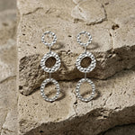 SOL Waterproof Silver Stainless Steel Statement Earrings - Hammered Finish - DANSK Copenhagen