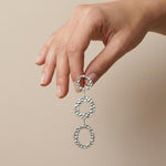 SOL Waterproof Silver Stainless Steel Statement Earrings - Hammered Finish - DANSK Copenhagen