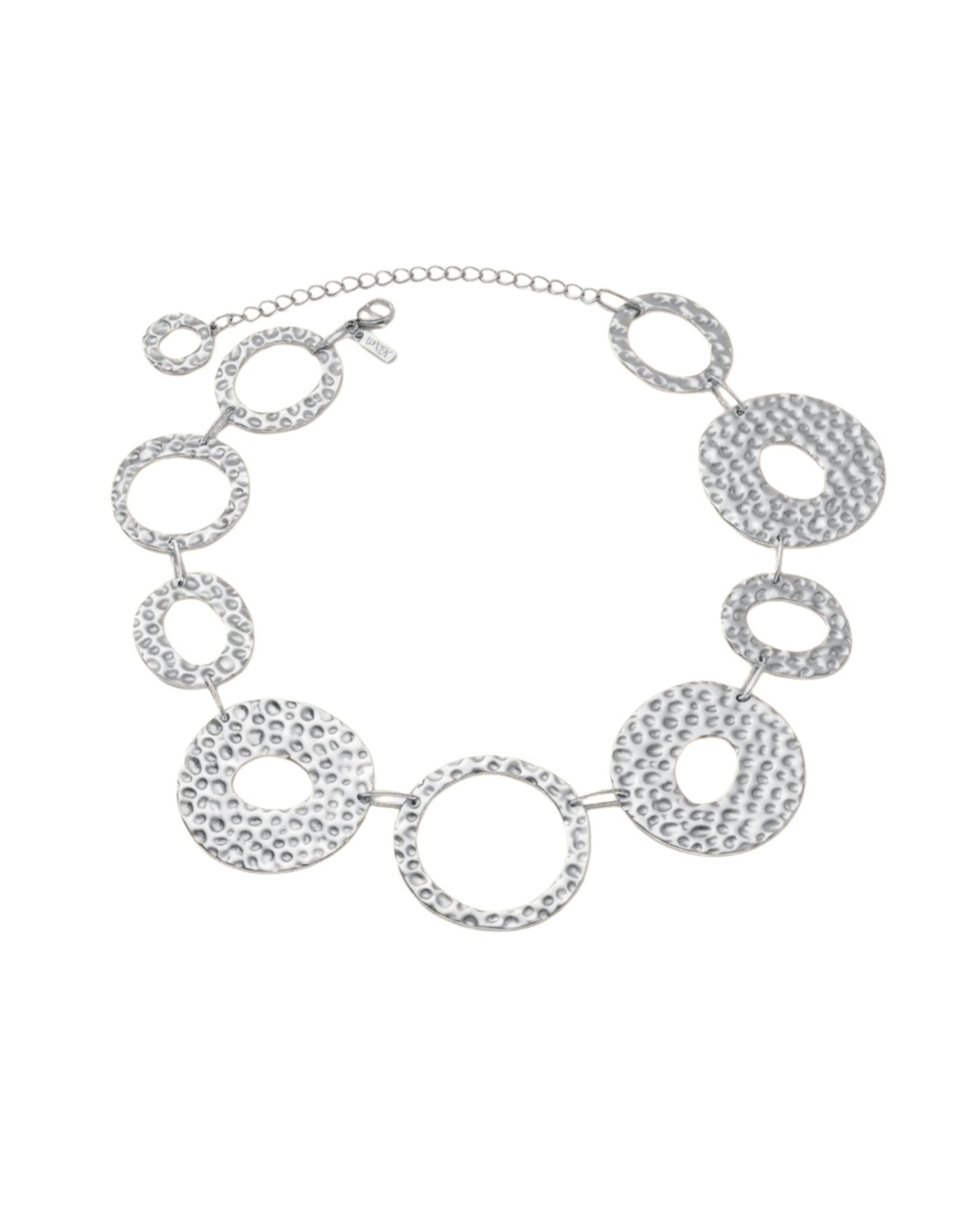 SOL Waterproof Silver Stainless Steel Statement Necklace - Hammered Finish - DANSK Copenhagen