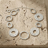 SOL Waterproof Silver Stainless Steel Statement Necklace - Hammered Finish - DANSK Copenhagen