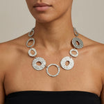 SOL Waterproof Silver Stainless Steel Statement Necklace - Hammered Finish - DANSK Copenhagen