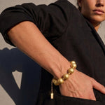 SOLGERD Waterproof 18K Gold Plated Statement Bracelet - Sanded Stainless Steel - DANSK Copenhagen