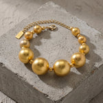 SOLGERD Waterproof 18K Gold Plated Statement Bracelet - Sanded Stainless Steel - DANSK Copenhagen
