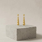 SOLGERD Waterproof 18K Gold Plated Statement Earrings - Sanded Stainless Steel - DANSK Copenhagen