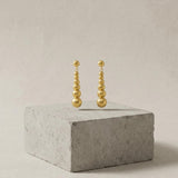 SOLGERD Waterproof 18K Gold Plated Statement Earrings - Sanded Stainless Steel - DANSK Copenhagen