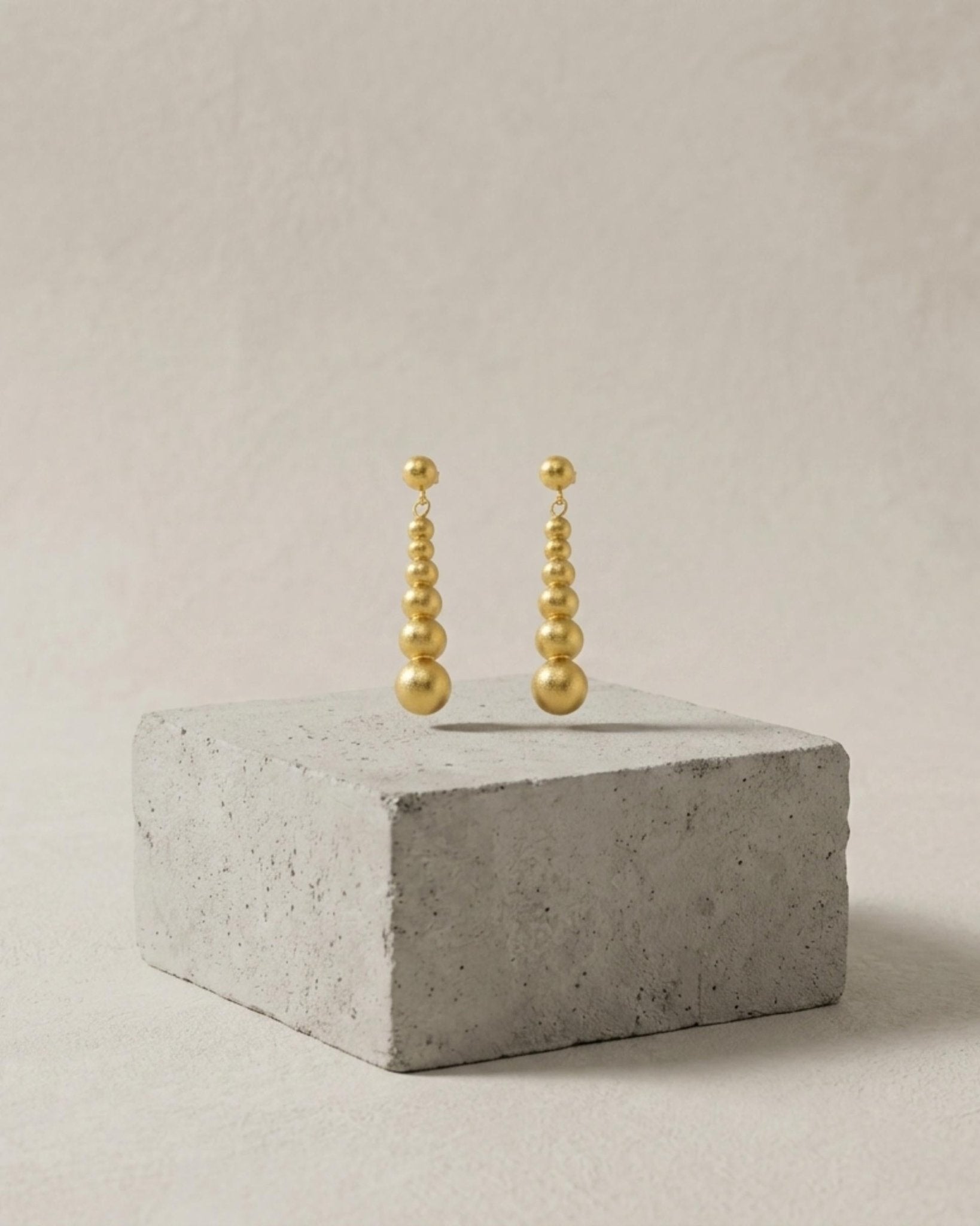 SOLGERD Waterproof 18K Gold Plated Statement Earrings - Sanded Stainless Steel - DANSK Copenhagen