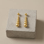 SOLGERD Waterproof 18K Gold Plated Statement Earrings - Sanded Stainless Steel - DANSK Copenhagen