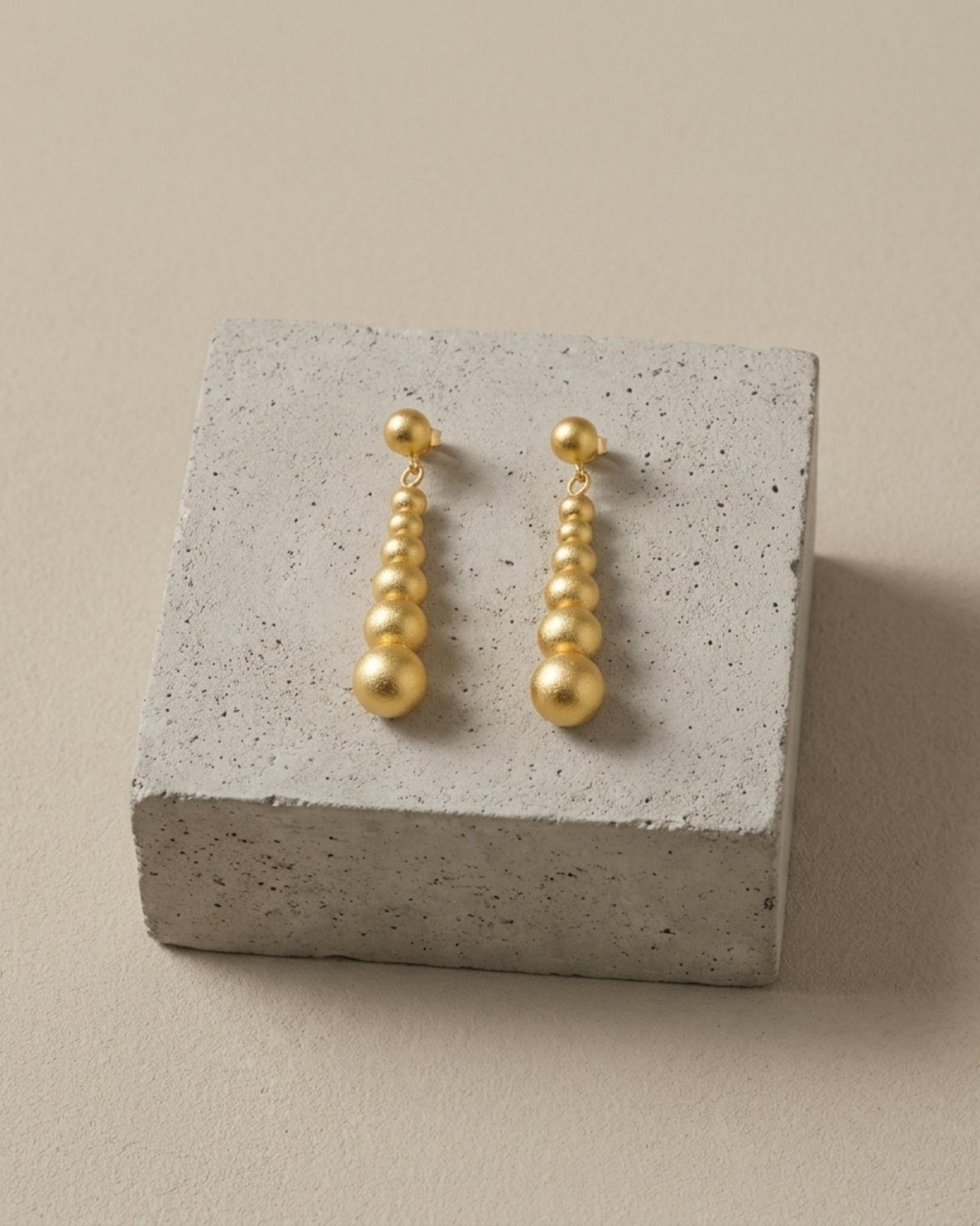 SOLGERD Waterproof 18K Gold Plated Statement Earrings - Sanded Stainless Steel - DANSK Copenhagen