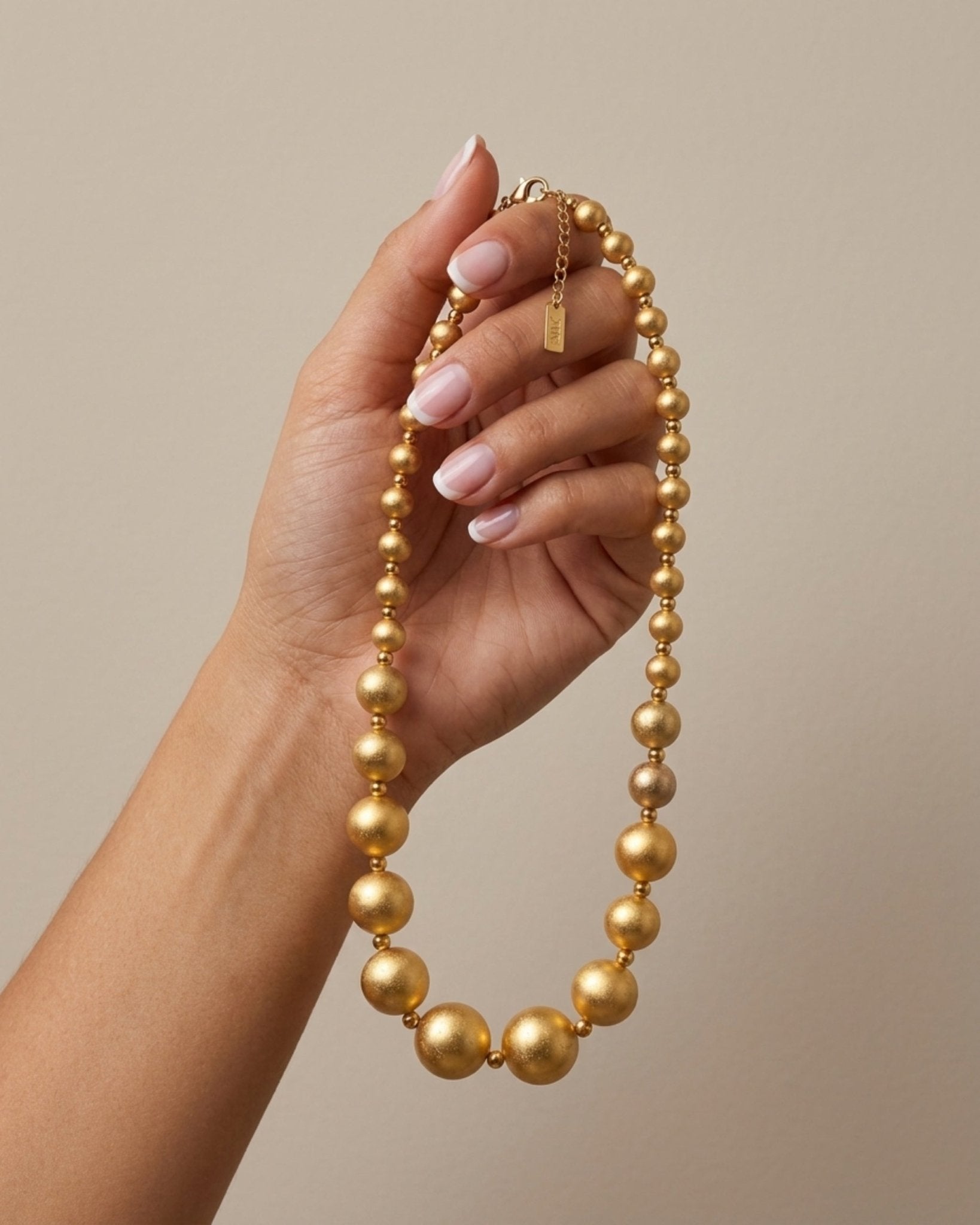 SOLGERD Waterproof 18K Gold Plated Statement Necklace - Sanded Stainless Steel - DANSK Copenhagen