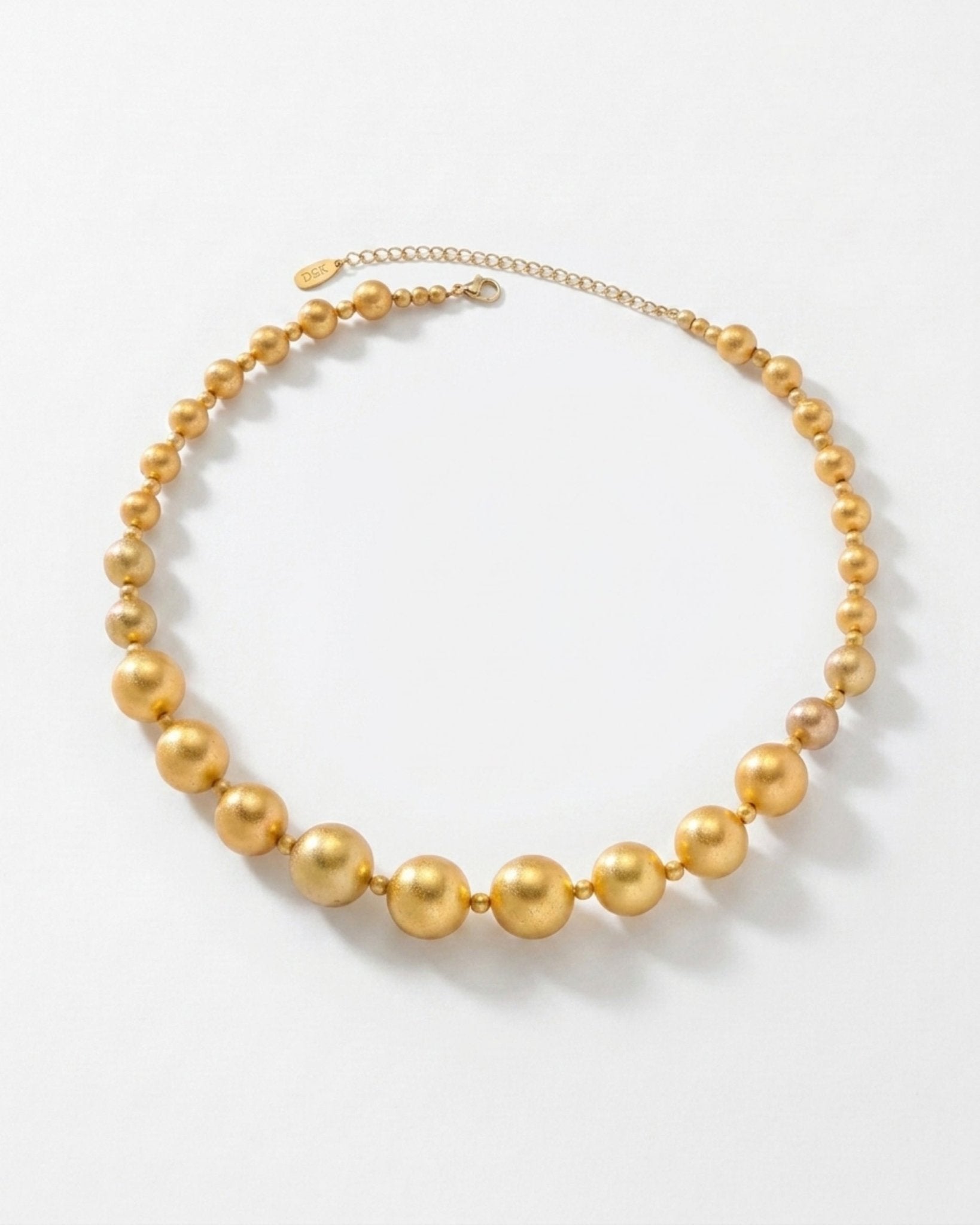 SOLGERD Waterproof 18K Gold Plated Statement Necklace - Sanded Stainless Steel - DANSK Copenhagen