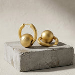 SOLGERD Waterproof 18K Gold Plating Statement Huggie - Sanded Stainless Steel - DANSK Copenhagen