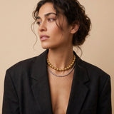 SOLGERD Waterproof Duo Tone 2in1 Necklace - Brushed Stainless Steel - DANSK Copenhagen