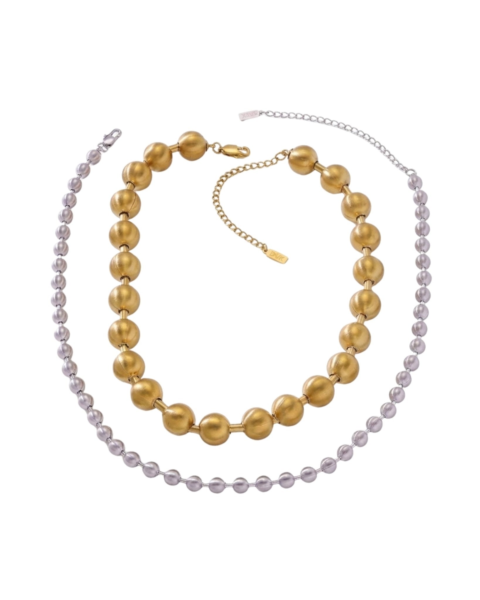 SOLGERD Waterproof Duo Tone 2in1 Necklace - Brushed Stainless Steel - DANSK Copenhagen