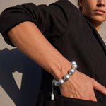 SOLGERD Waterproof Silver Stainless Steel Statement Bracelet - Sanded Finish - DANSK Copenhagen