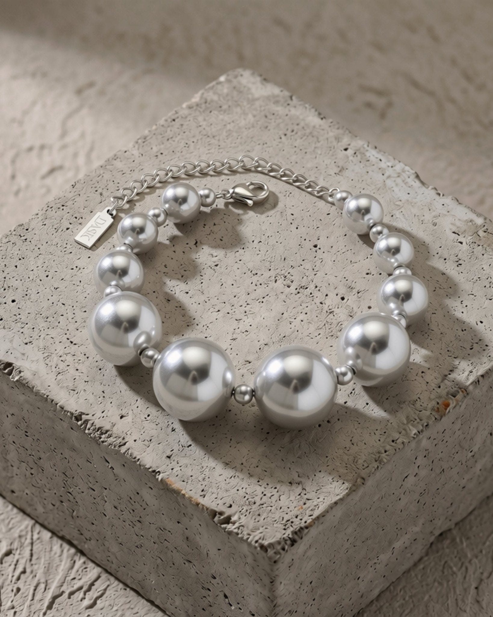 SOLGERD Waterproof Silver Stainless Steel Statement Bracelet - Sanded Finish - DANSK Copenhagen