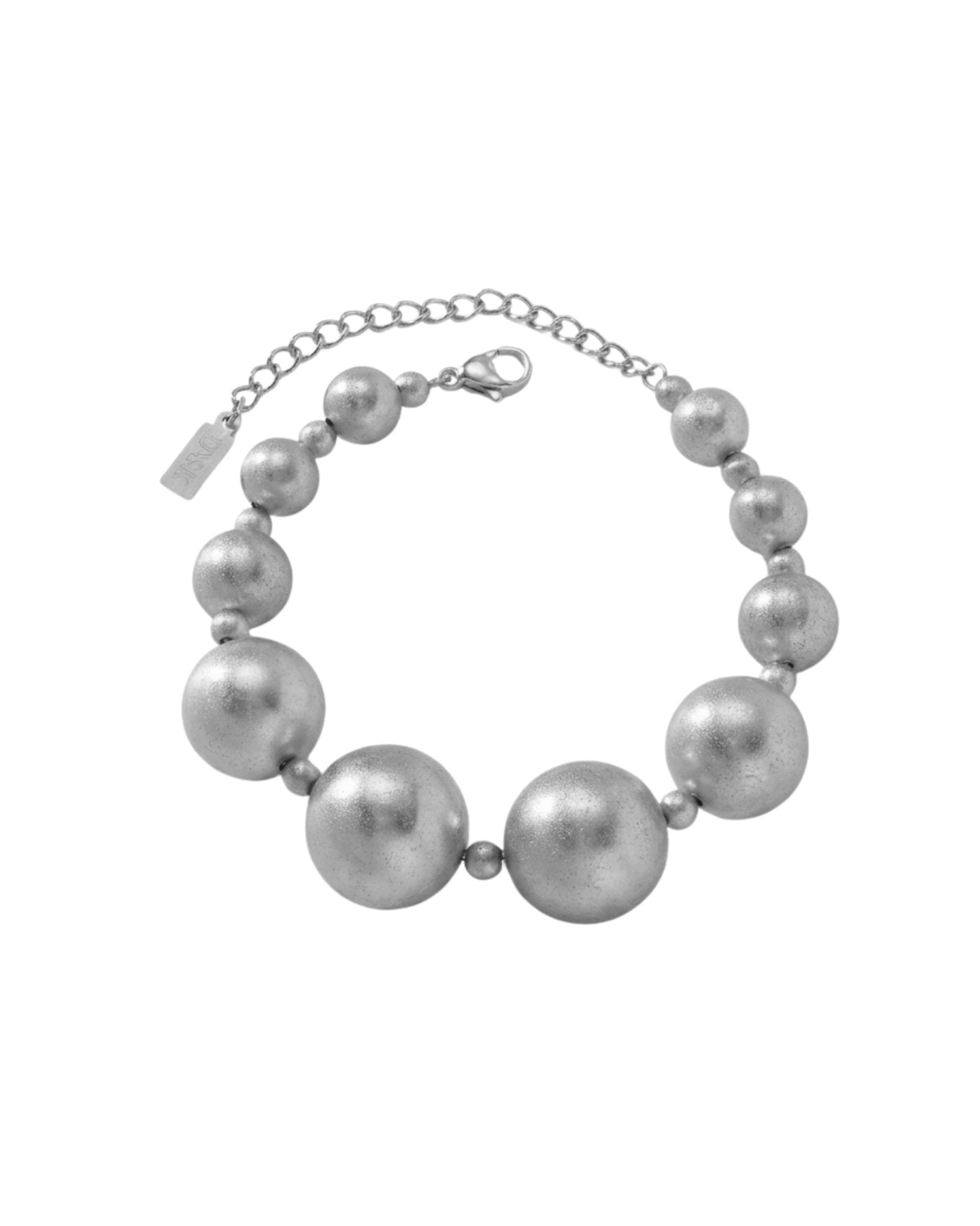 SOLGERD Waterproof Silver Stainless Steel Statement Bracelet - Sanded Finish - DANSK Copenhagen