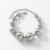SOLGERD Waterproof Silver Stainless Steel Statement Bracelet - Sanded Finish - DANSK Copenhagen