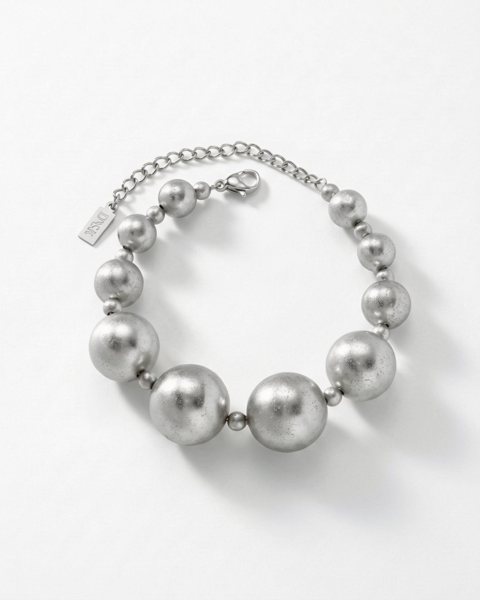 SOLGERD Waterproof Silver Stainless Steel Statement Bracelet - Sanded Finish - DANSK Copenhagen