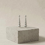 SOLGERD Waterproof Silver Stainless Steel Statement Earrings - Sanded Finish - DANSK Copenhagen