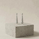 SOLGERD Waterproof Silver Stainless Steel Statement Earrings - Sanded Finish - DANSK Copenhagen