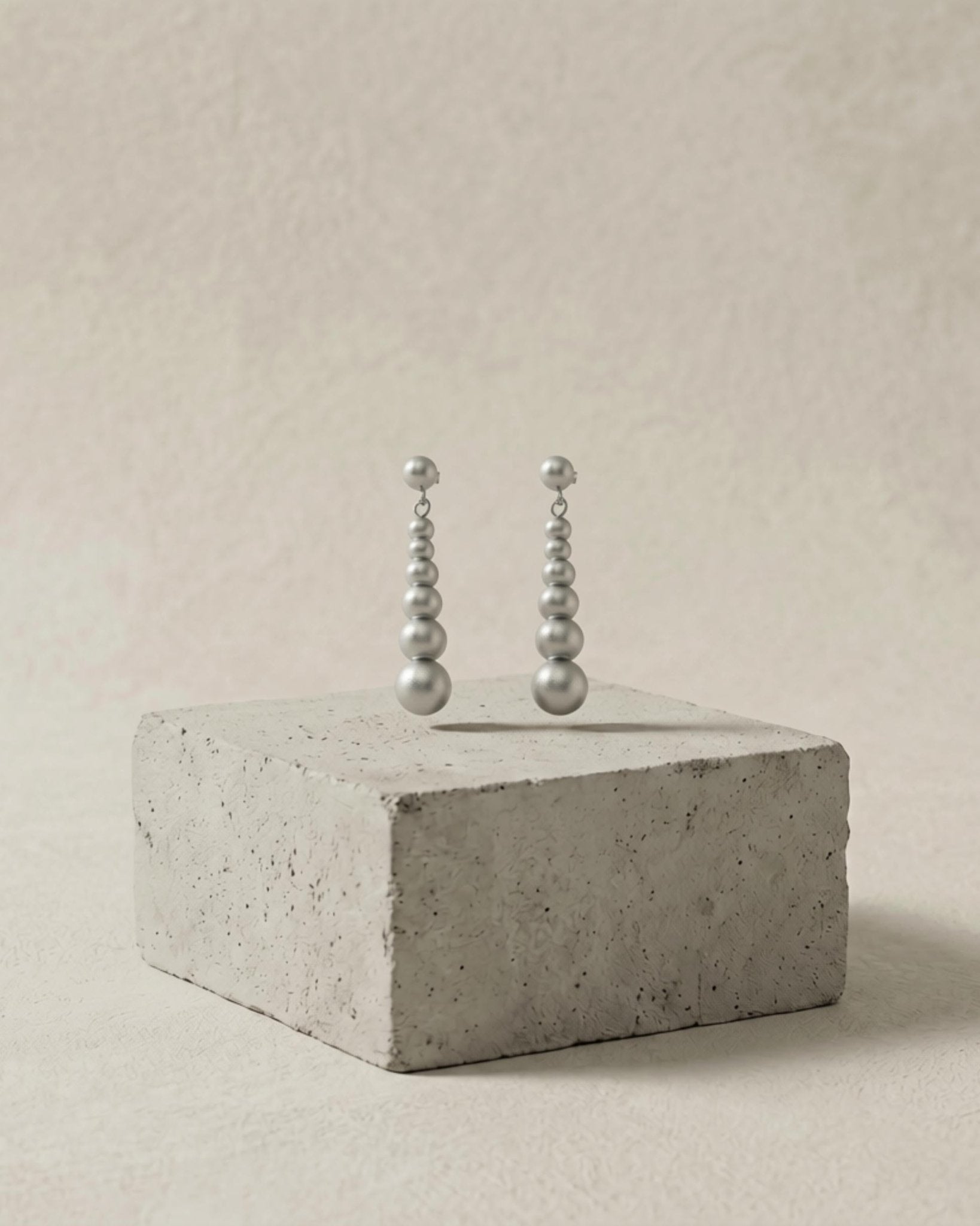SOLGERD Waterproof Silver Stainless Steel Statement Earrings - Sanded Finish - DANSK Copenhagen