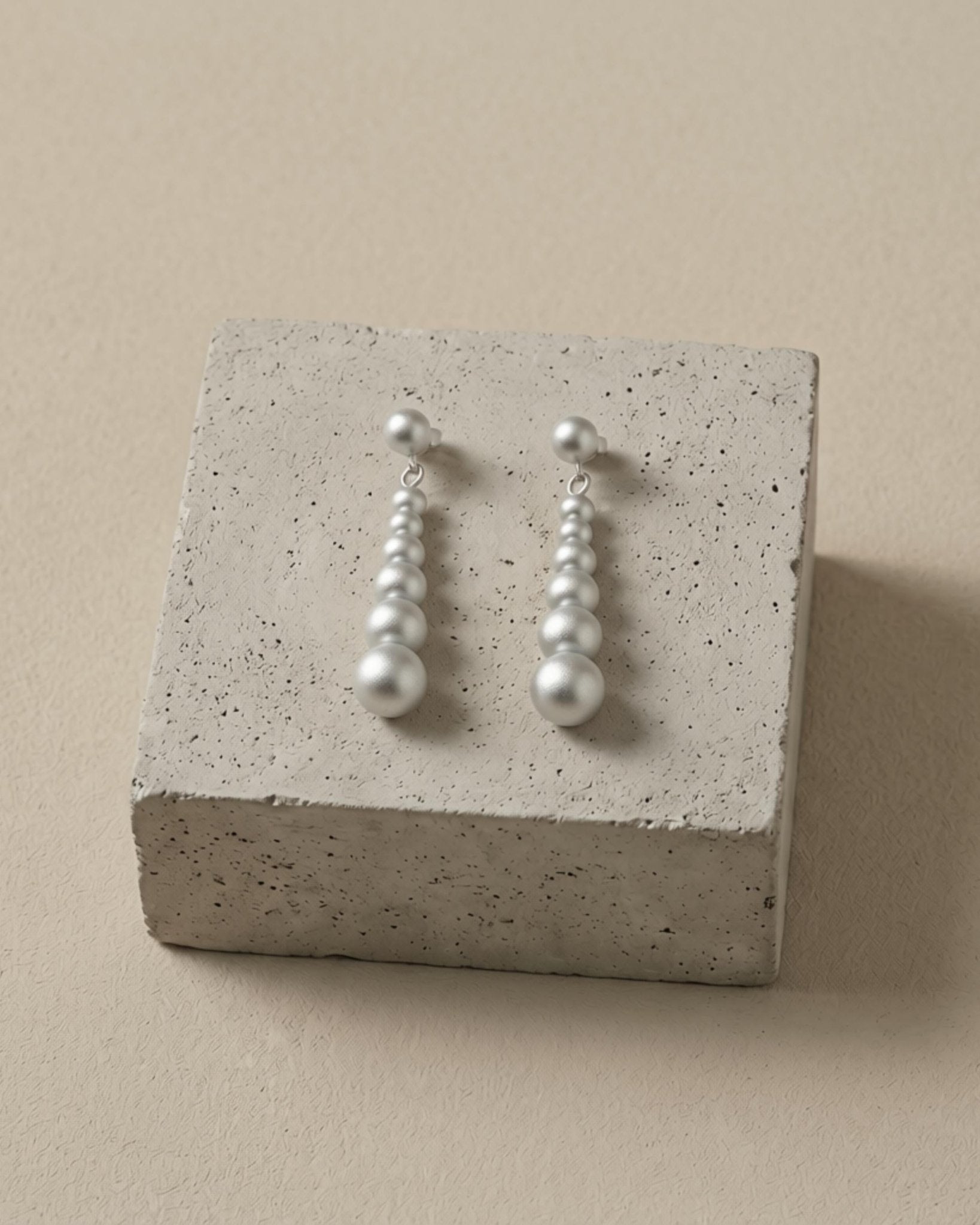 SOLGERD Waterproof Silver Stainless Steel Statement Earrings - Sanded Finish - DANSK Copenhagen