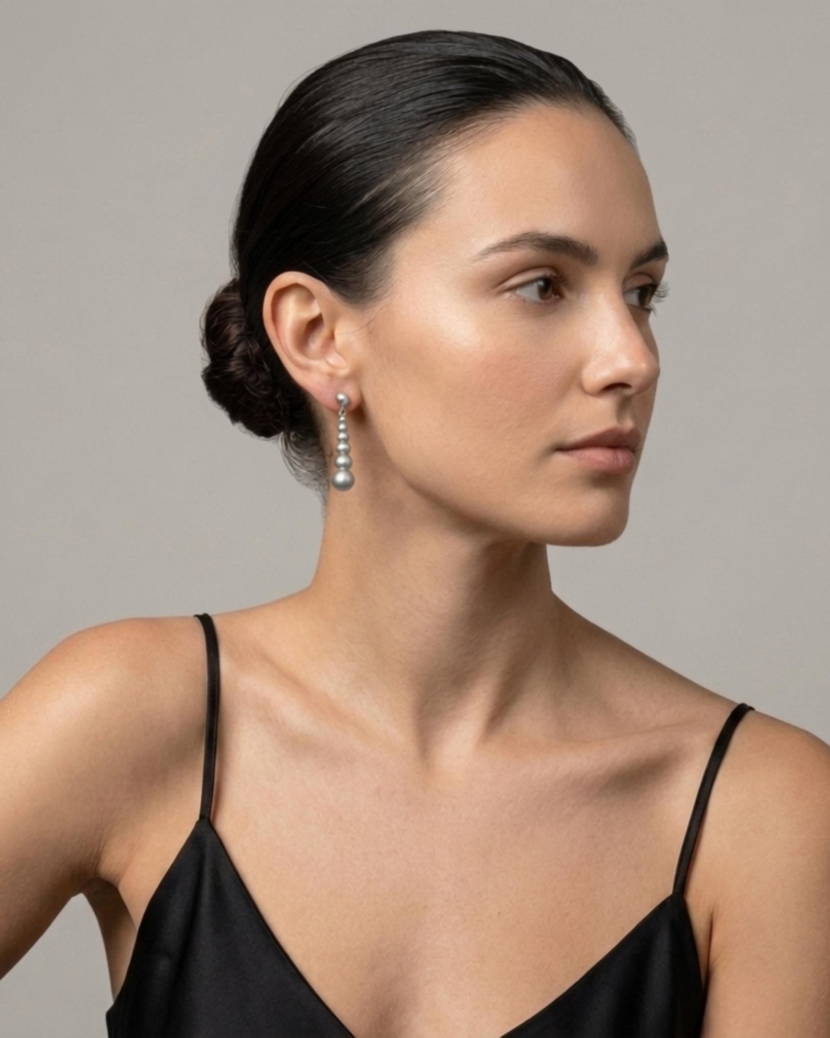 SOLGERD Waterproof Silver Stainless Steel Statement Earrings - Sanded Finish - DANSK Copenhagen