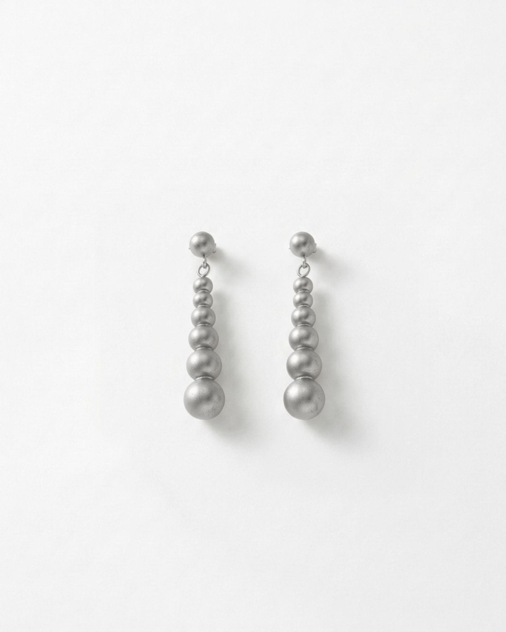SOLGERD Waterproof Silver Stainless Steel Statement Earrings - Sanded Finish - DANSK Copenhagen