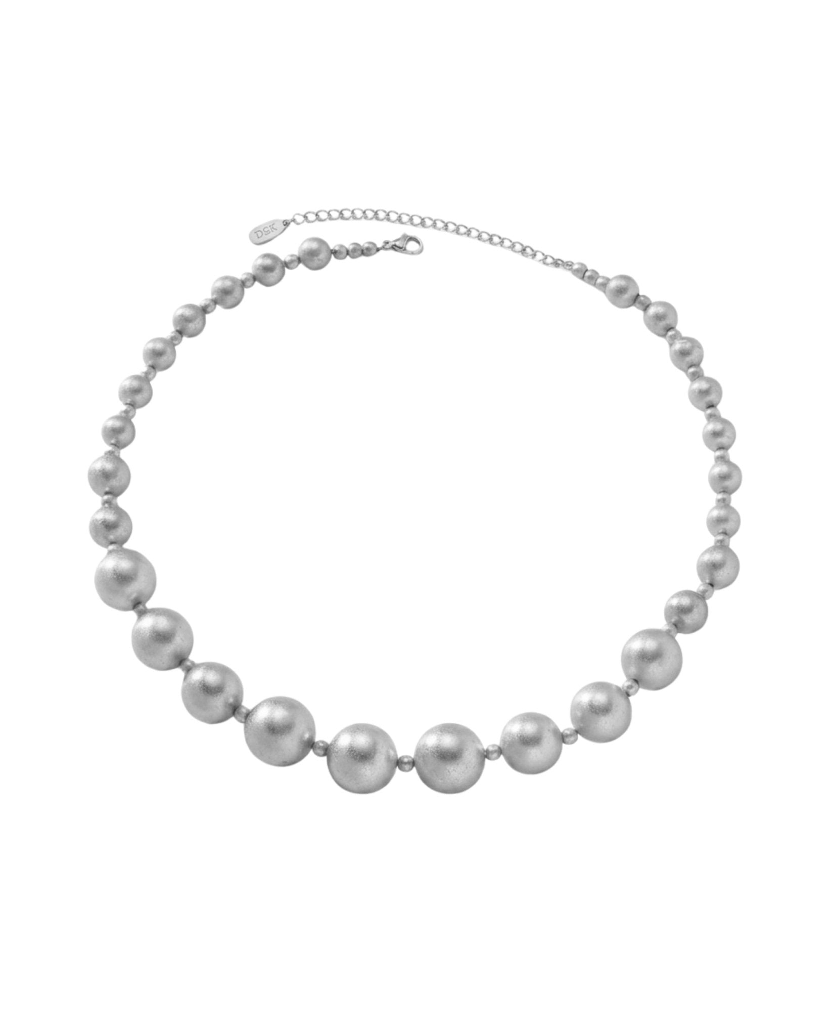 SOLGERD Waterproof Silver Stainless Steel Statement Necklace - Sanded Finish - DANSK Copenhagen