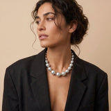 SOLGERD Waterproof Silver Stainless Steel Statement Necklace - Sanded Finish - DANSK Copenhagen