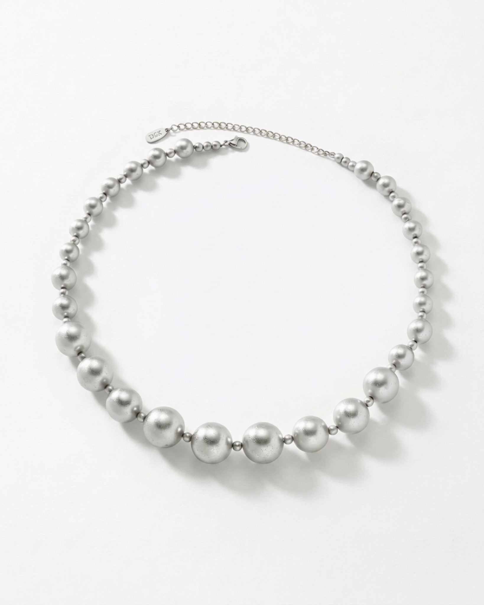 SOLGERD Waterproof Silver Stainless Steel Statement Necklace - Sanded Finish - DANSK Copenhagen