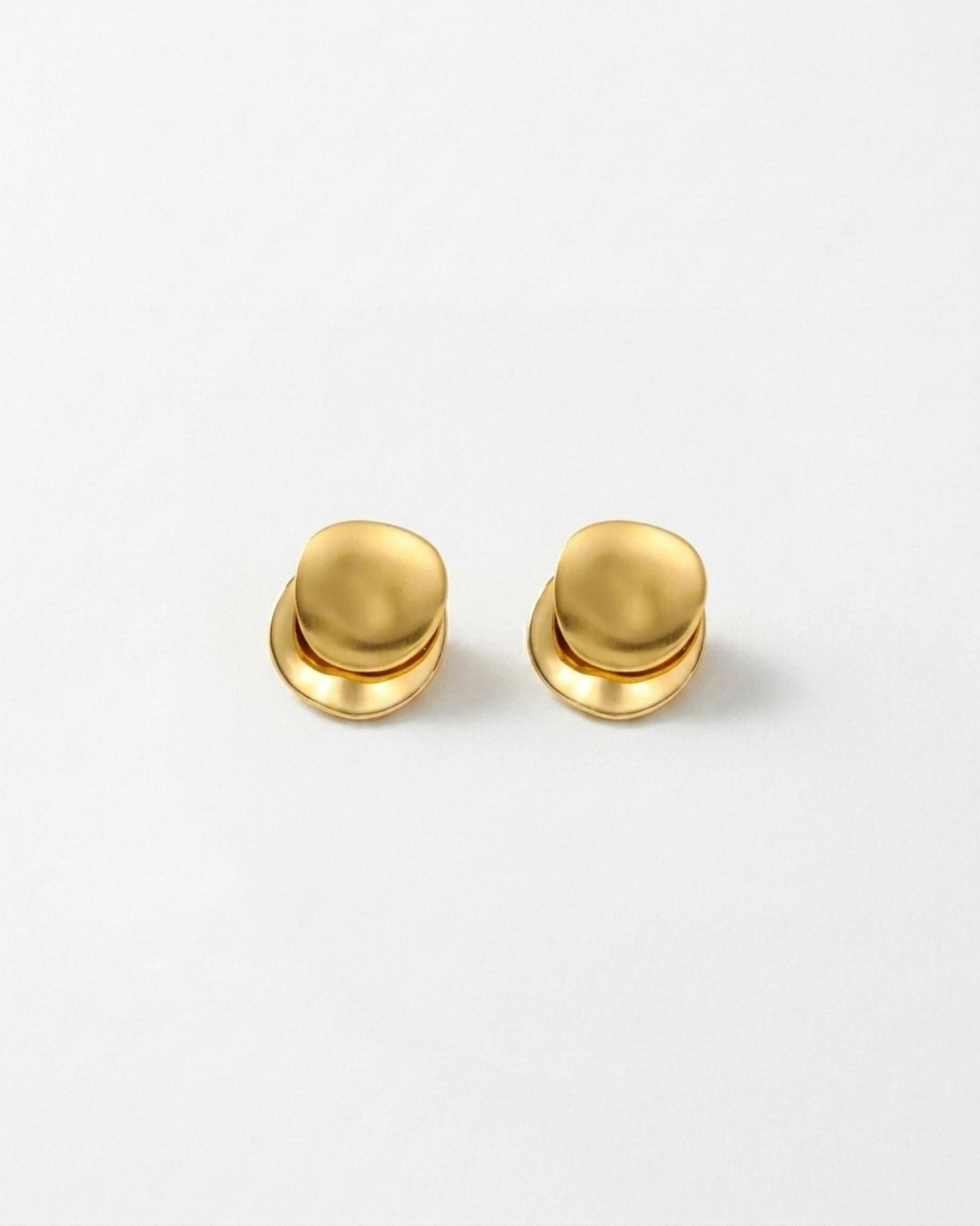 TOVE Waterproof 18K Gold Plated 2in1 Earrings - Brushed/Polished Stainless Steel - DANSK Copenhagen