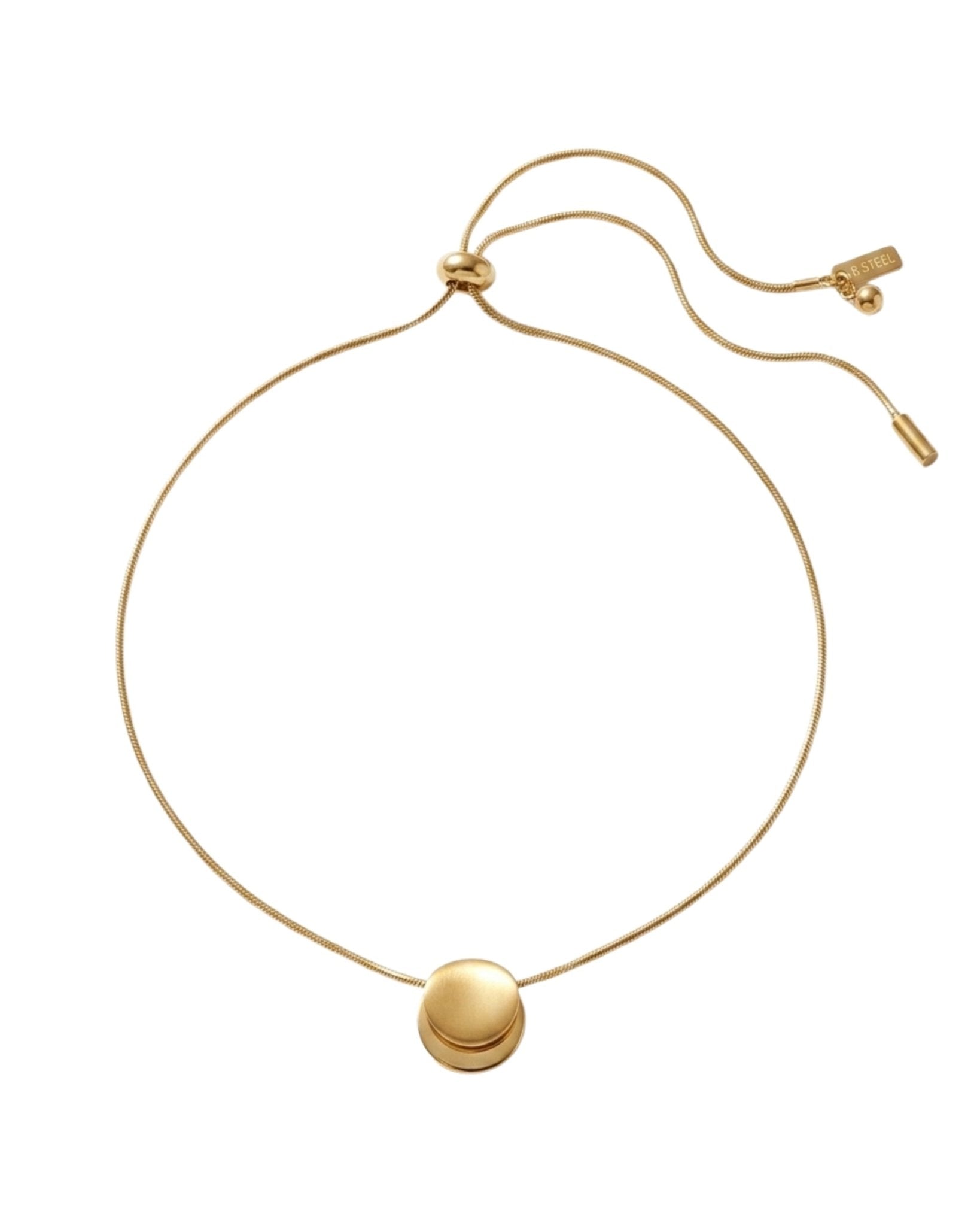 TOVE Waterproof 18K Gold Plated Necklace - Adjustable Chain & Brushed/Polished Stainless Steel - DANSK Copenhagen