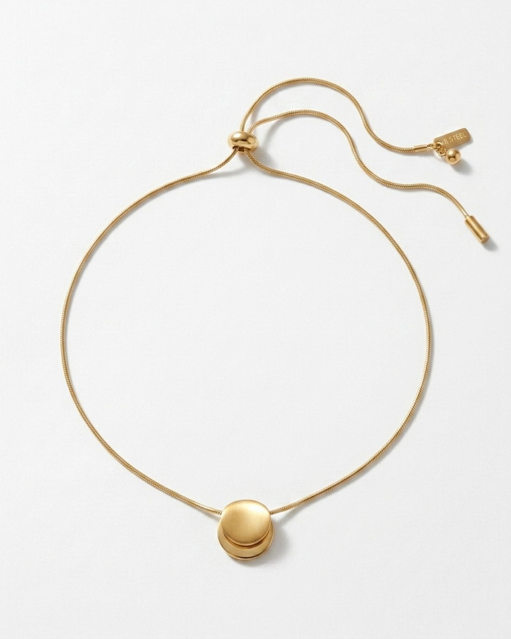 TOVE Waterproof 18K Gold Plated Necklace - Adjustable Chain & Brushed/Polished Stainless Steel - DANSK Copenhagen