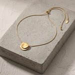 TOVE Waterproof 18K Gold Plated Necklace - Adjustable Chain & Brushed/Polished Stainless Steel - DANSK Copenhagen