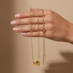 TOVE Waterproof 18K Gold Plated Necklace - Adjustable Chain & Brushed/Polished Stainless Steel - DANSK Copenhagen