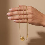 TOVE Waterproof 18K Gold Plated Necklace - Adjustable Chain & Brushed/Polished Stainless Steel - DANSK Copenhagen