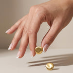 TOVE Waterproof 18K Gold Plated Post Earrings - Brushed Stainless Steel - DANSK Copenhagen