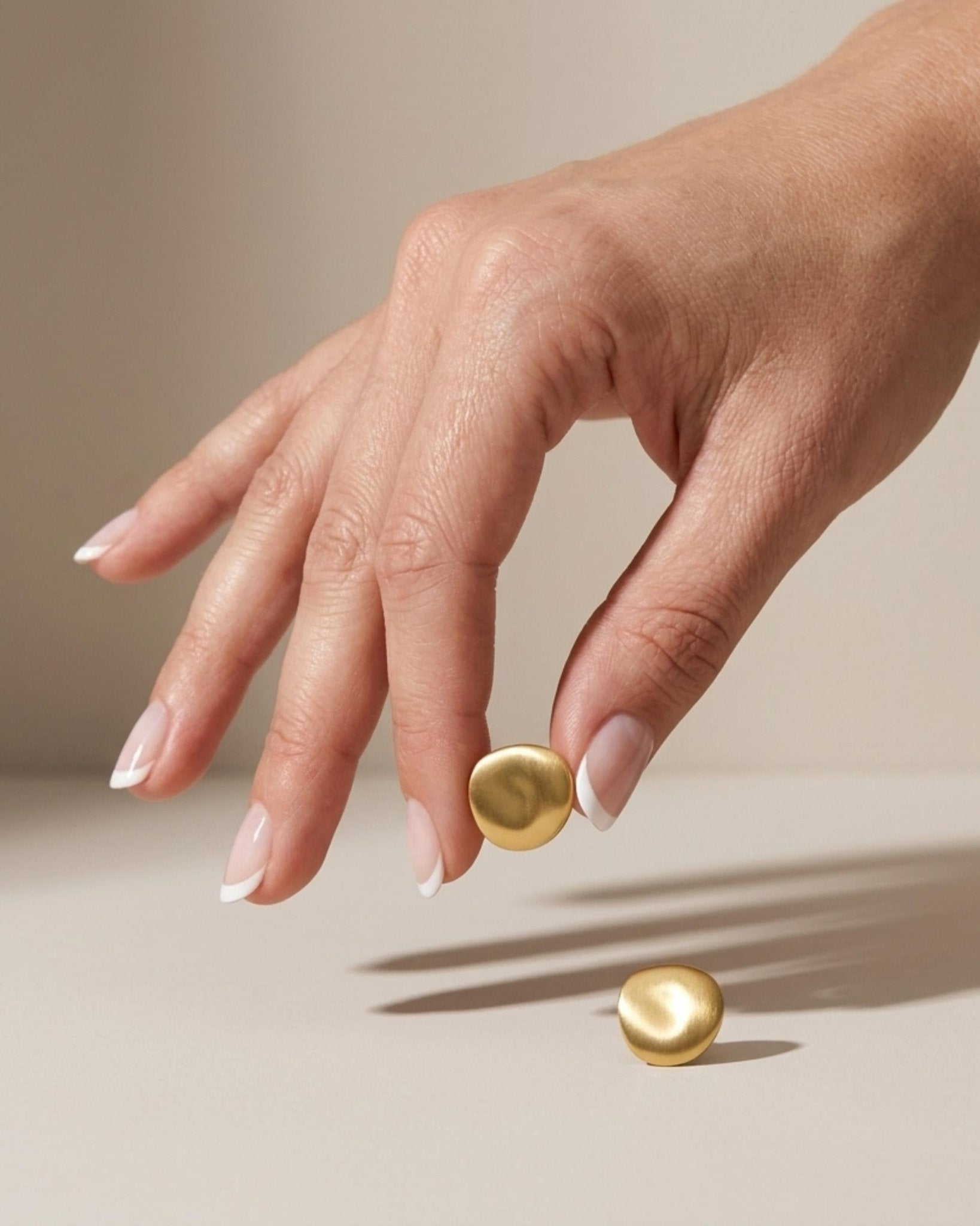 TOVE Waterproof 18K Gold Plated Post Earrings - Brushed Stainless Steel - DANSK Copenhagen