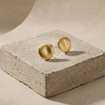 TOVE Waterproof 18K Gold Plated Post Earrings - Brushed Stainless Steel - DANSK Copenhagen