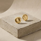 TOVE Waterproof 18K Gold Plated Post Earrings - Brushed Stainless Steel - DANSK Copenhagen