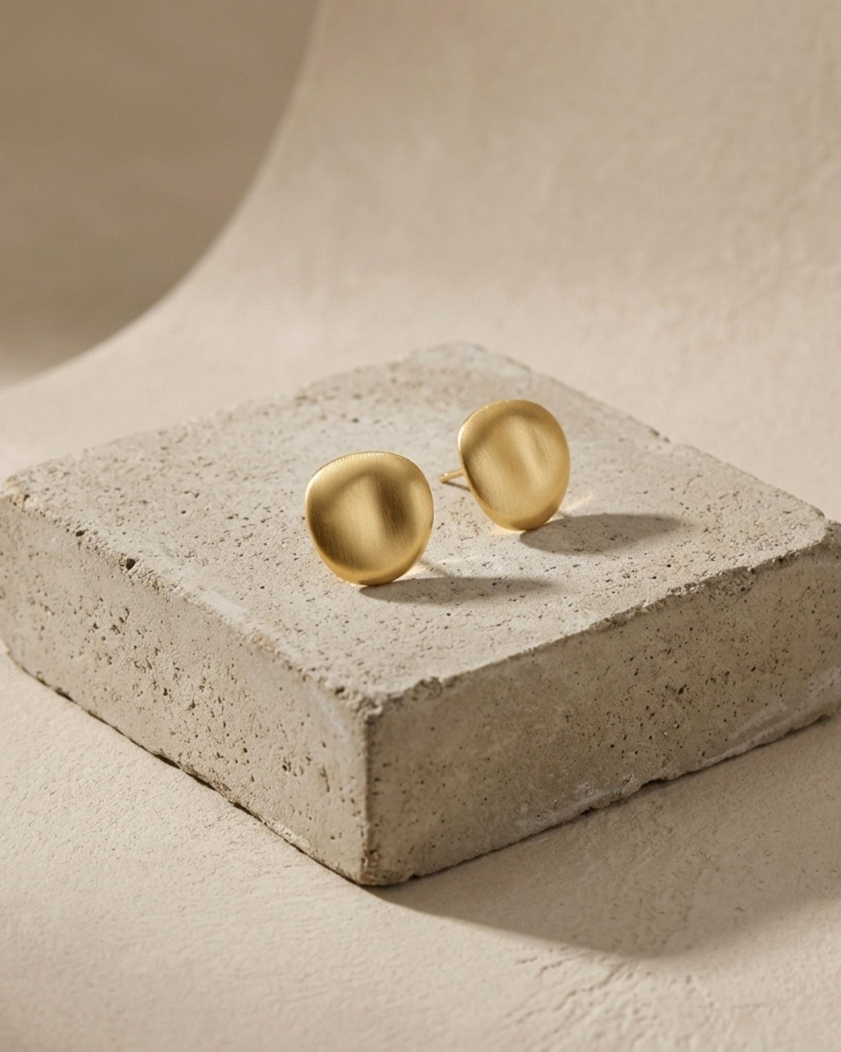 TOVE Waterproof 18K Gold Plated Post Earrings - Brushed Stainless Steel - DANSK Copenhagen